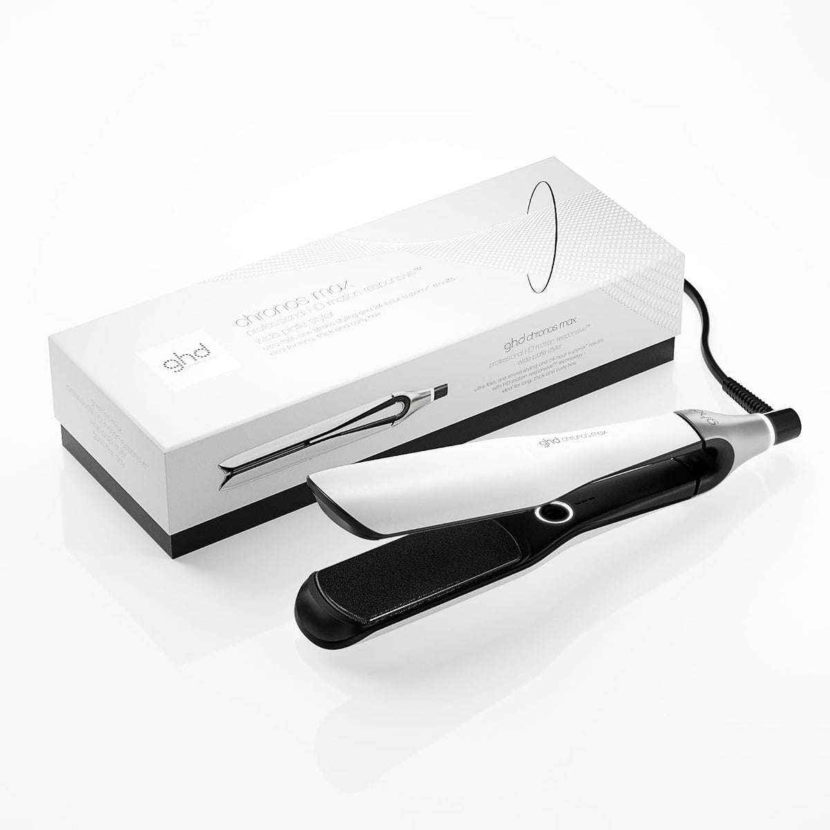 GHD CHRONOS MAX FLAT IRON (2 INCH PLATE) WHITE