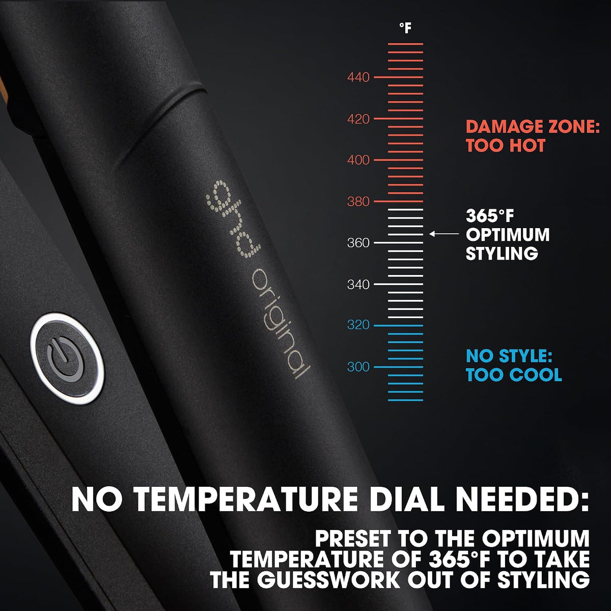GHD ORIGINAL FLAT IRON (1 INCH PLATE) BLACK