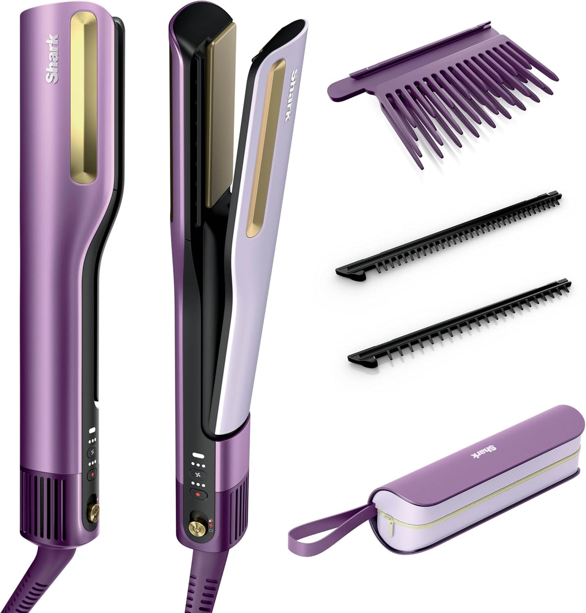 SHARK SILKI PRO 3-IN-1 HAIR STRAIGHTENER, STYLER & DRYER, PLUM SATIN