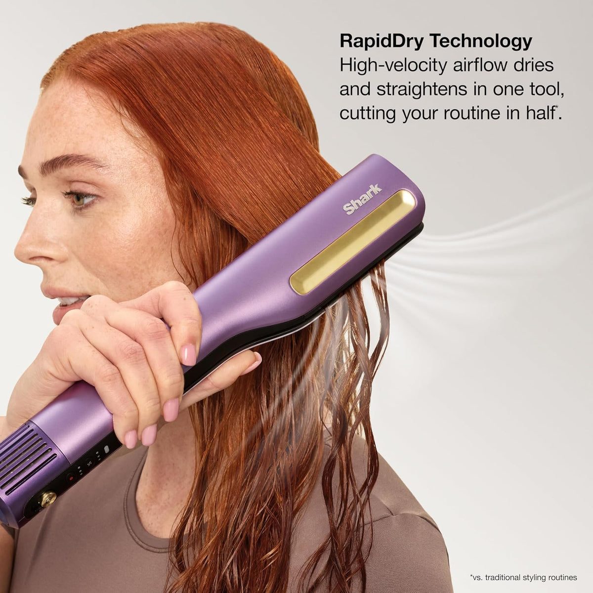 SHARK SILKI PRO 3-IN-1 HAIR STRAIGHTENER, STYLER & DRYER, PLUM SATIN