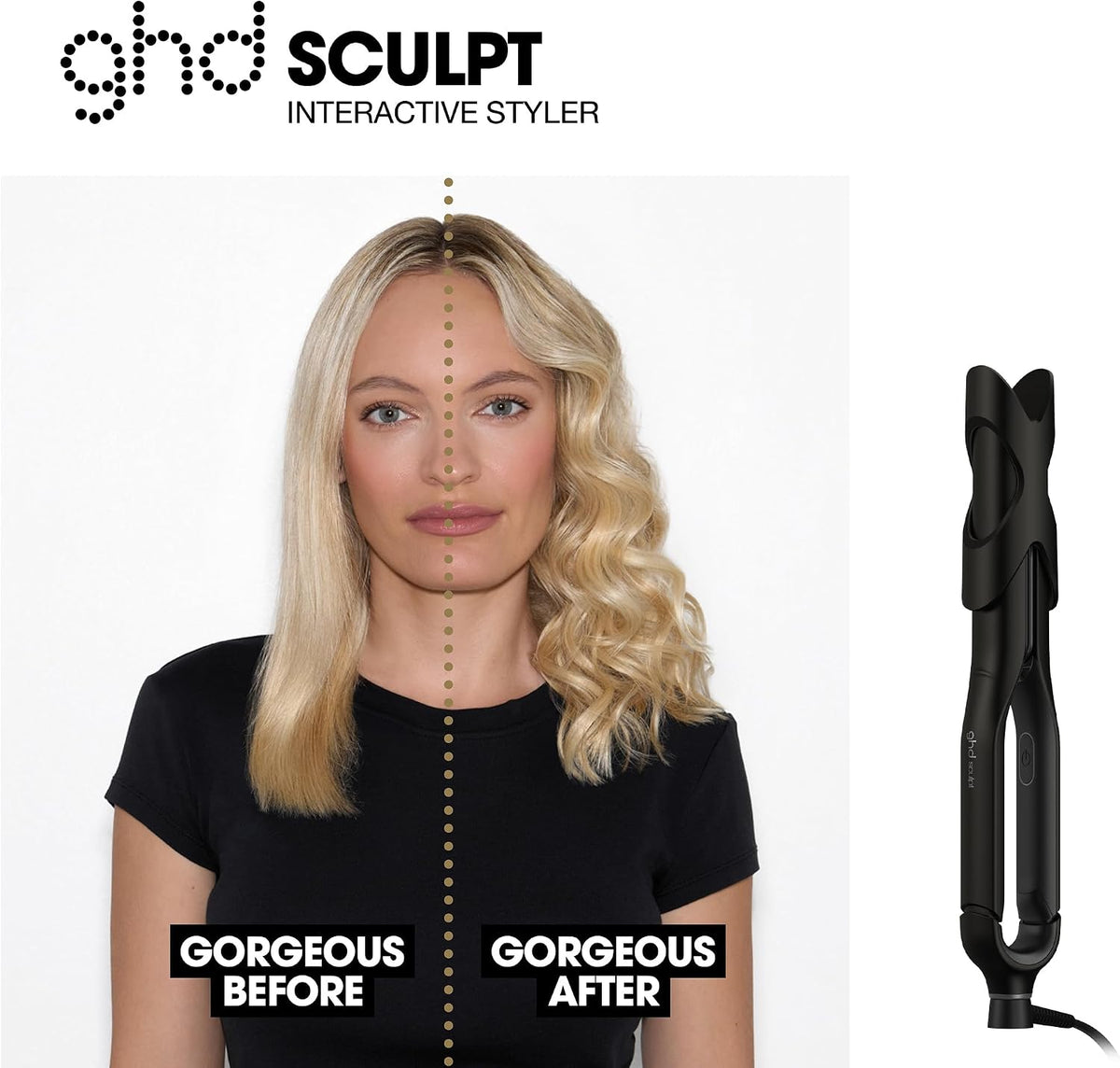 NEW GHD SCULPT INTERACTIVE HAIR STRAIGHTENER BLACK