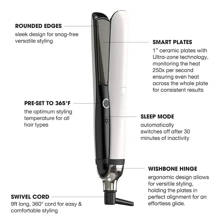 GHD PLATINUM+ FLAT IRON (1 INCH PLATE) WHITE