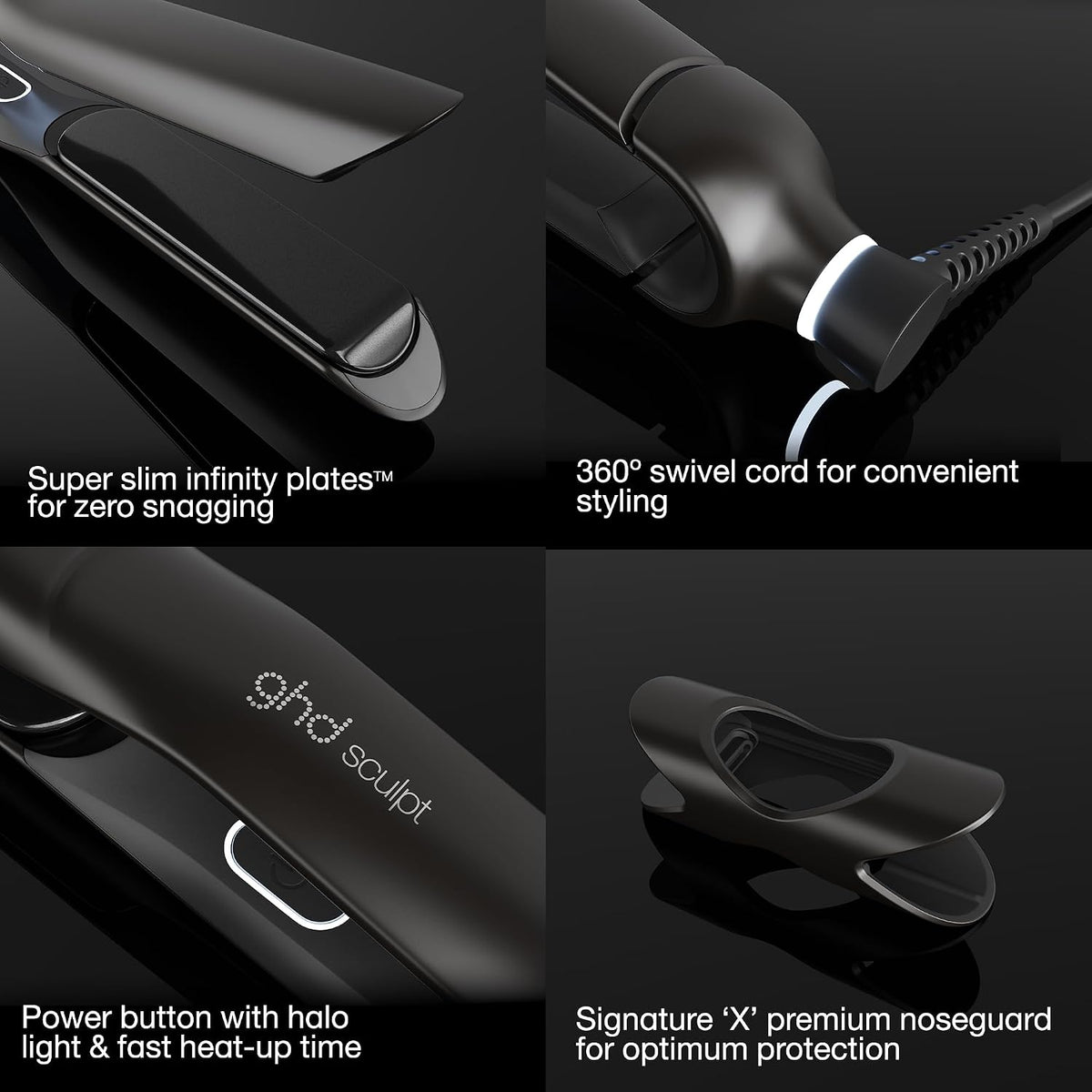 NEW GHD SCULPT INTERACTIVE HAIR STRAIGHTENER BLACK