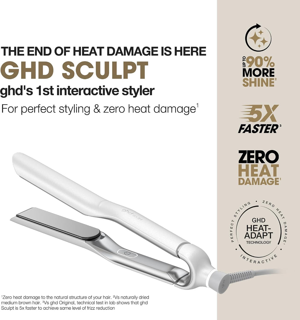 NEW GHD SCULPT INTERACTIVE HAIR STRAIGHTENER WHITE