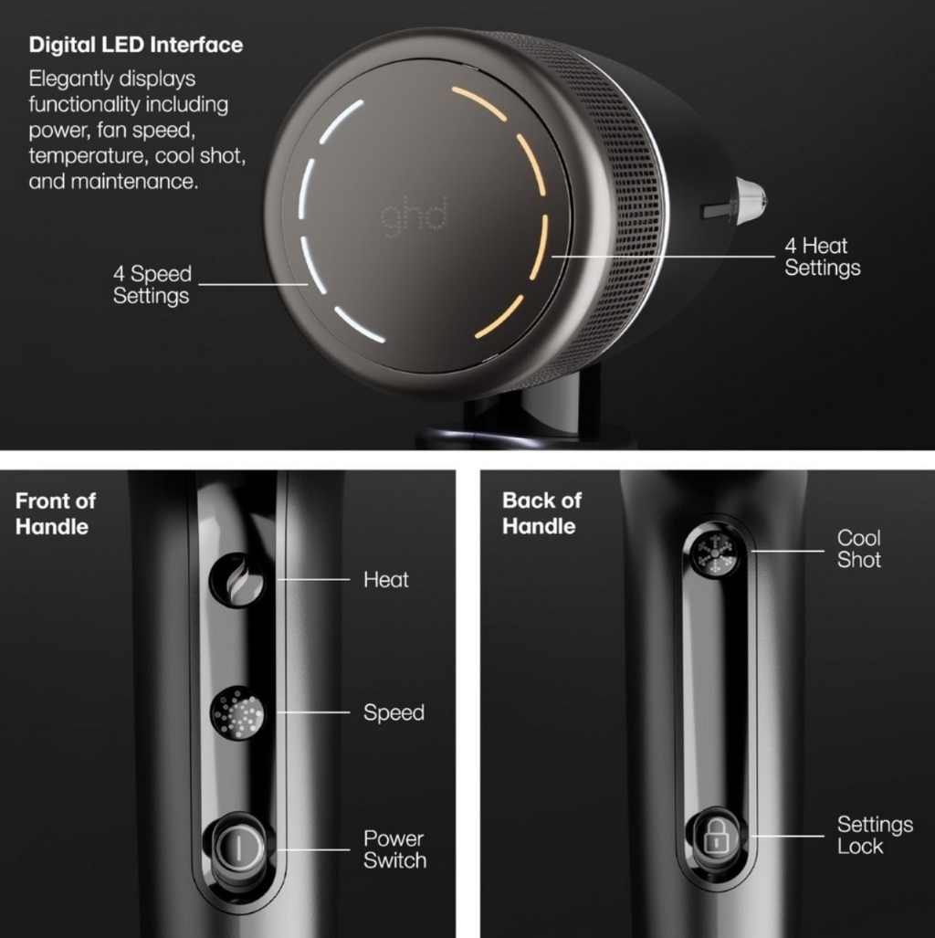 NEW GHD SPEED IONIC HAIR DRYER IN TITANIUM BLACK