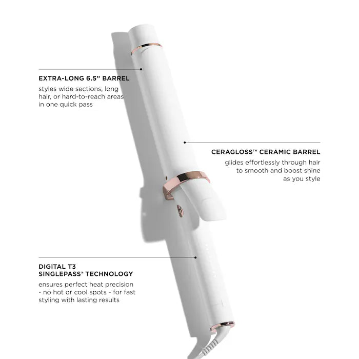 T3 SINGLEPASS CURL X 1.5” CERAMIC EXTRA-LONG BARREL CURLING IRON