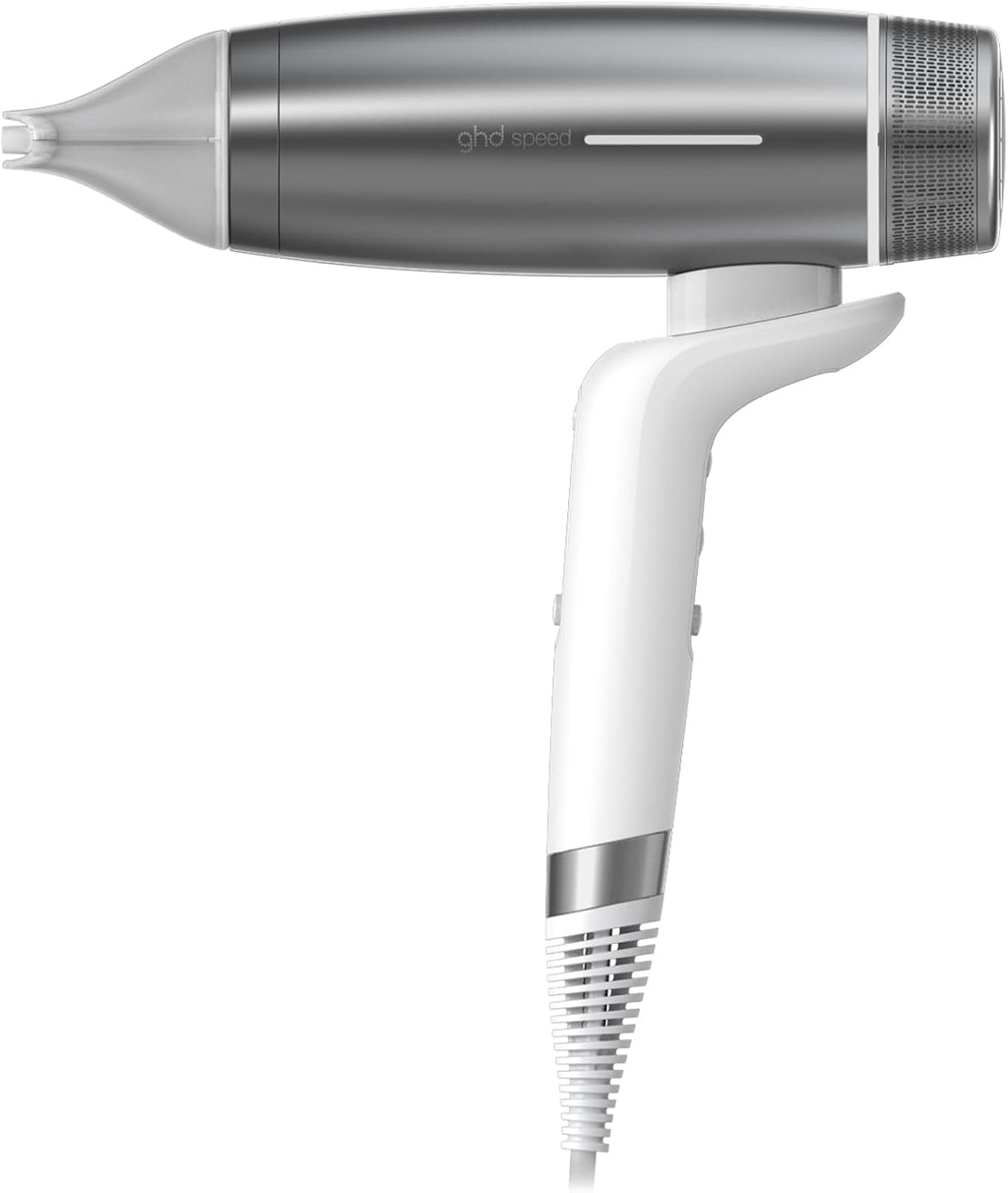 NEW GHD SPEED IONIC HAIR DRYER IN SILVER WHITE