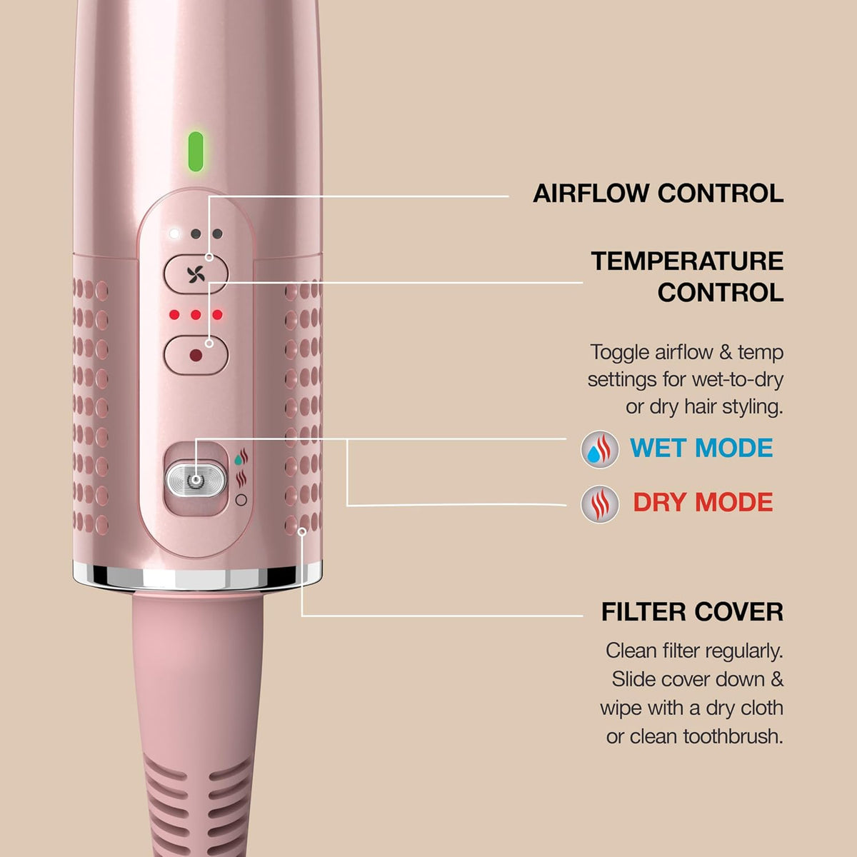 SHARK GLOSSI™ BLOW DRYER BRUSH IN LYCHEE